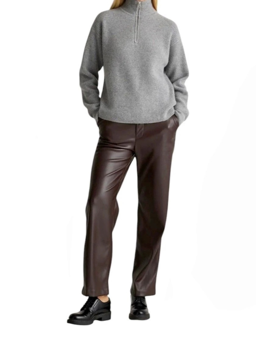 Mongolian Cashmere Fisherman Quarter Zip Sweater
